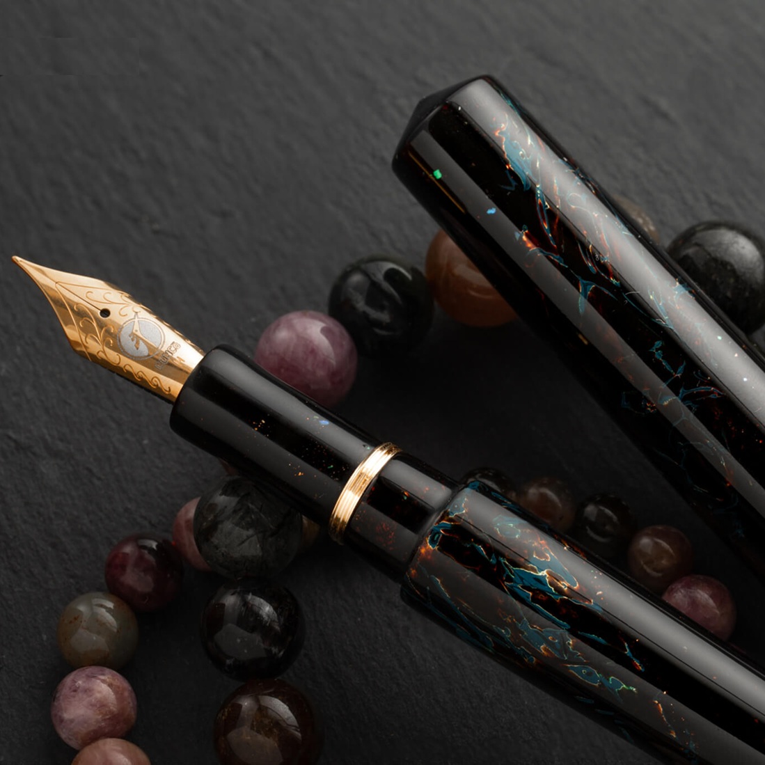 ConCoPens Vietnamese Lacquer Obsidia Fountain Pen