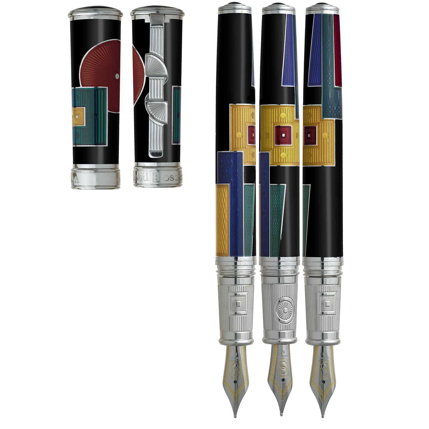 David Oscarson 15th Anniversary American Art Deco Black ST Stylo Plume