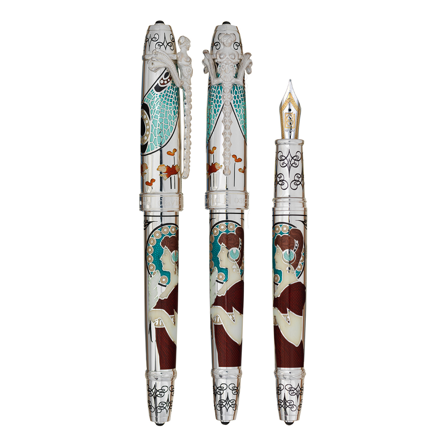 David Oscarson 25th Silver Anniversary Ruby Red Caneta de tinta permanente