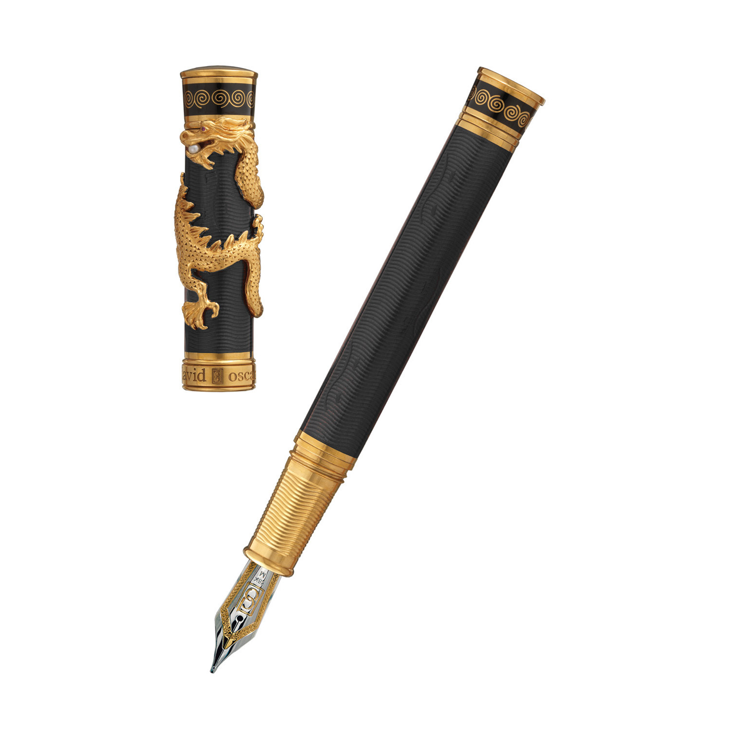 David Oscarson Black Water Dragon Black GT Fountain pen