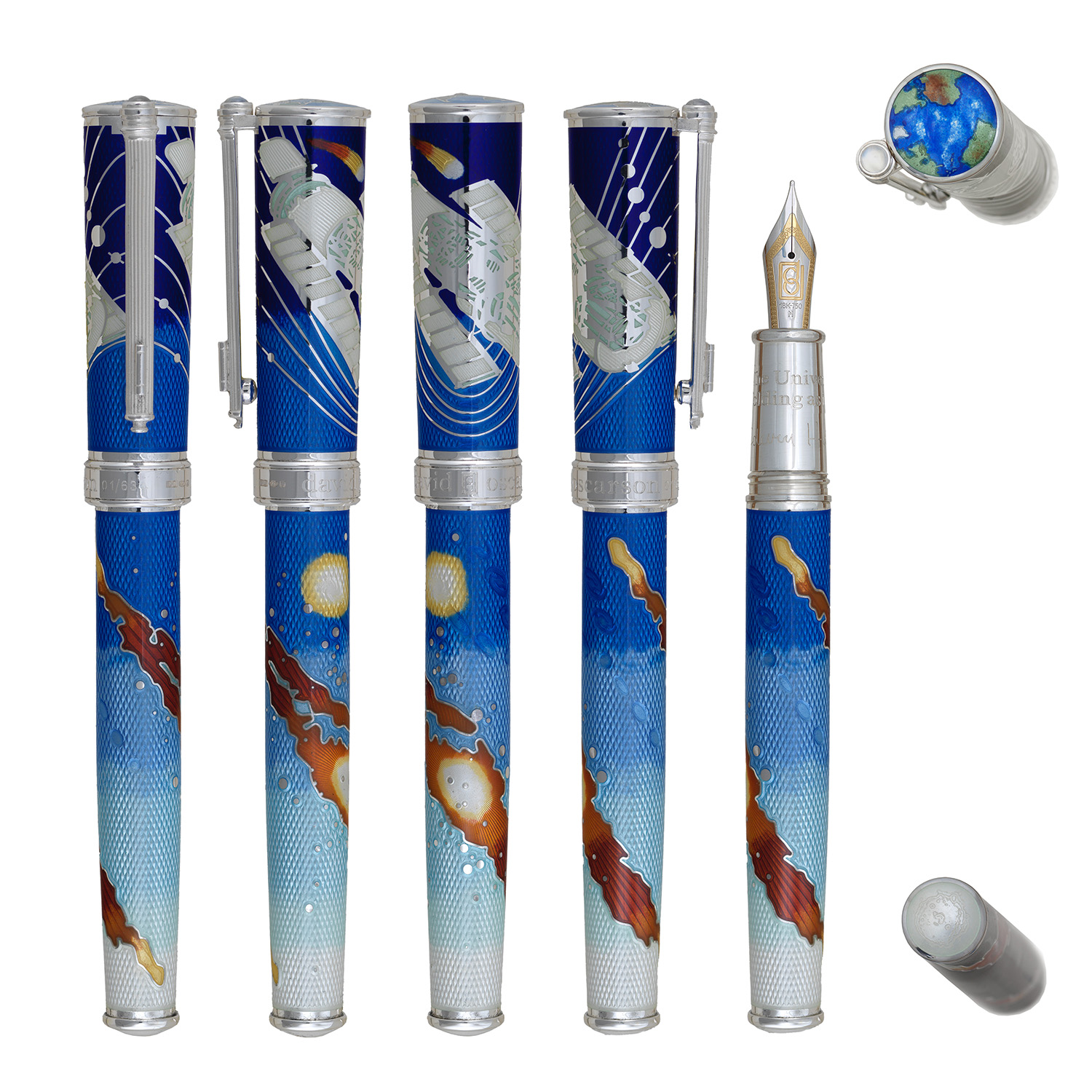 David Oscarson Edwin Hubble Stratospheric Blue ST Füllfederhalter