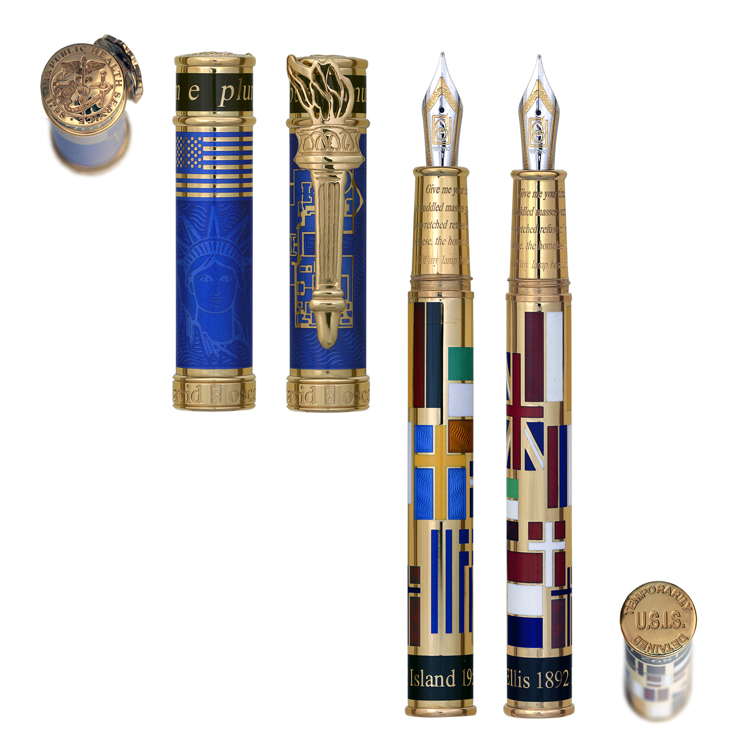 David Oscarson Ellis Island Sapphire Blue GT Fountain pen
