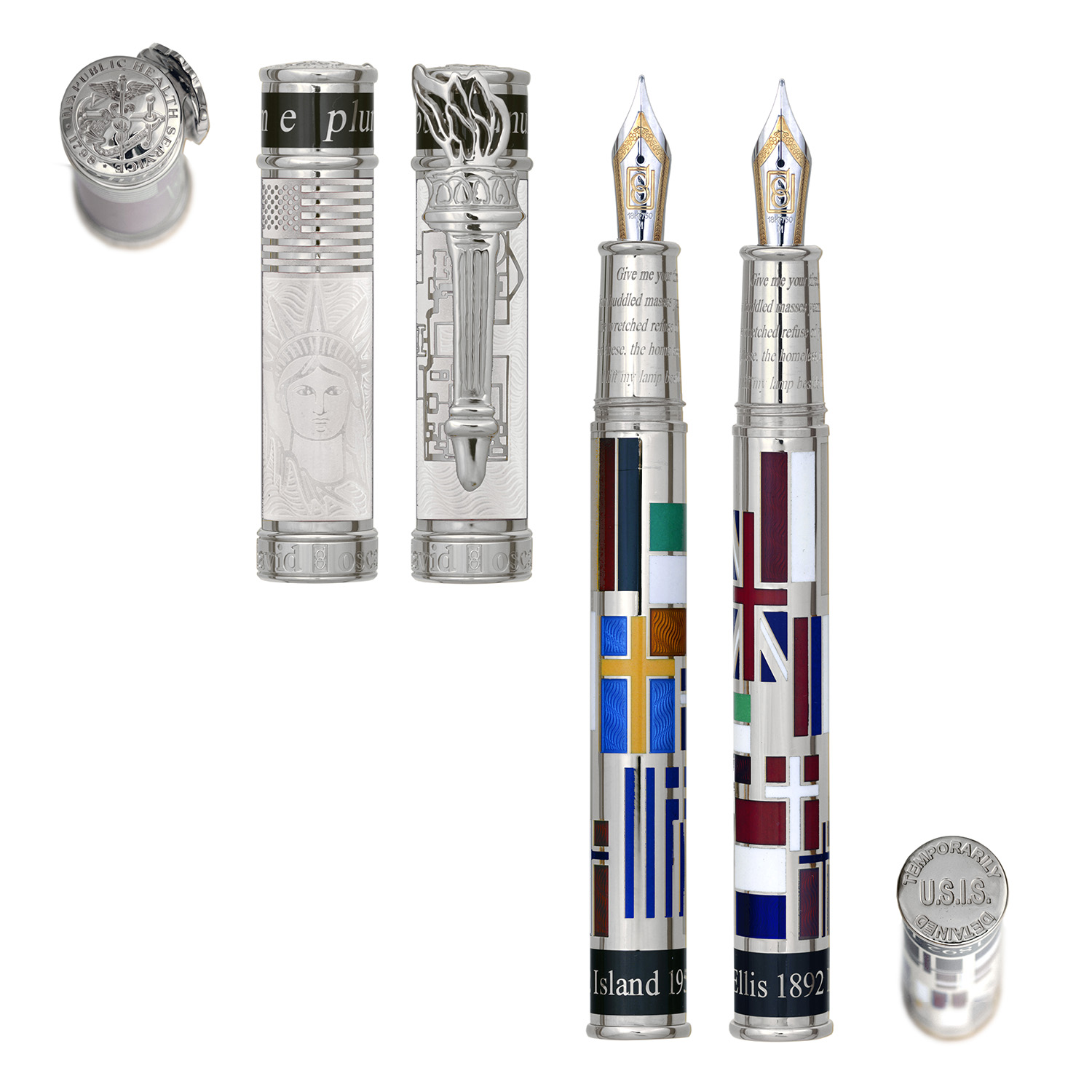 David Oscarson Ellis Island White ST Stylo Plume