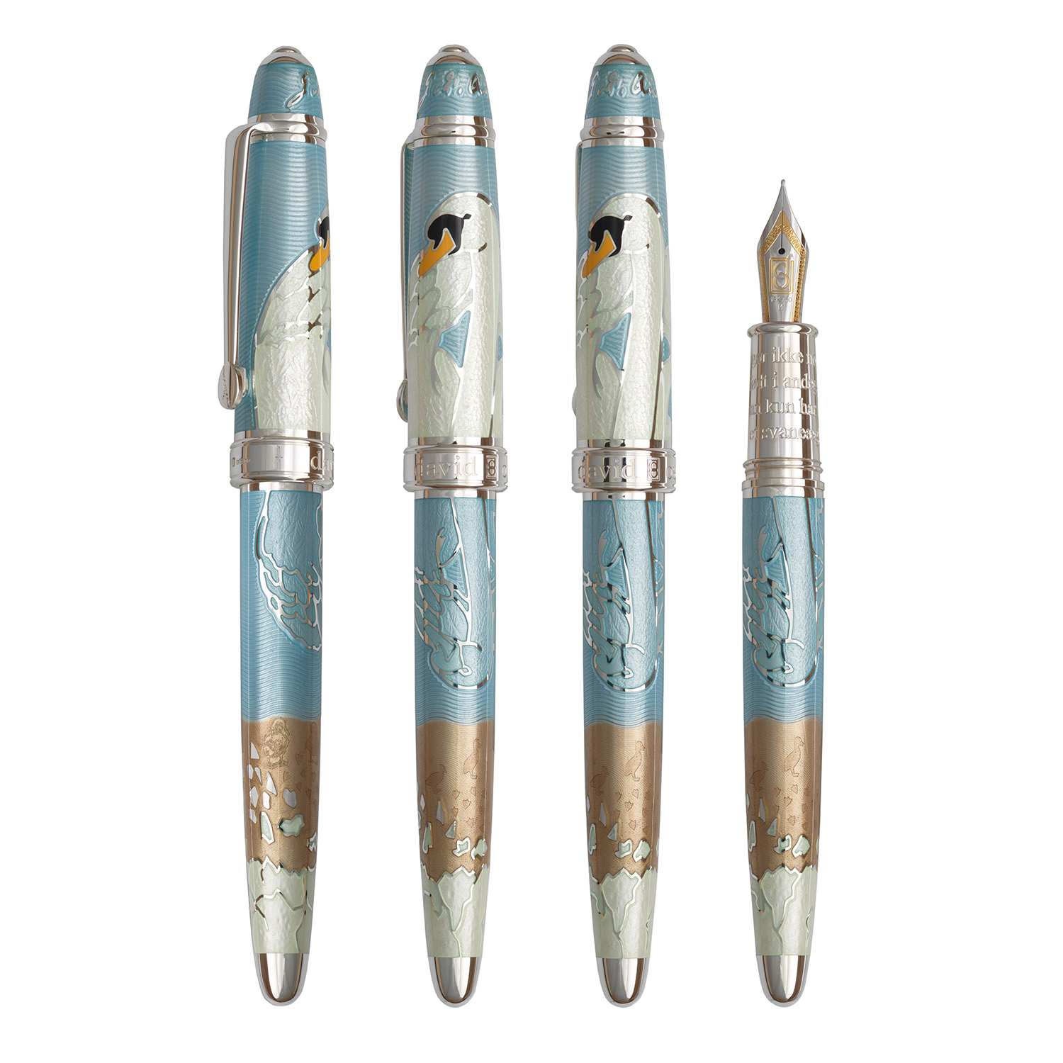 David Oscarson Hans Christian Andersen Azure Copper White ST Fountain pen