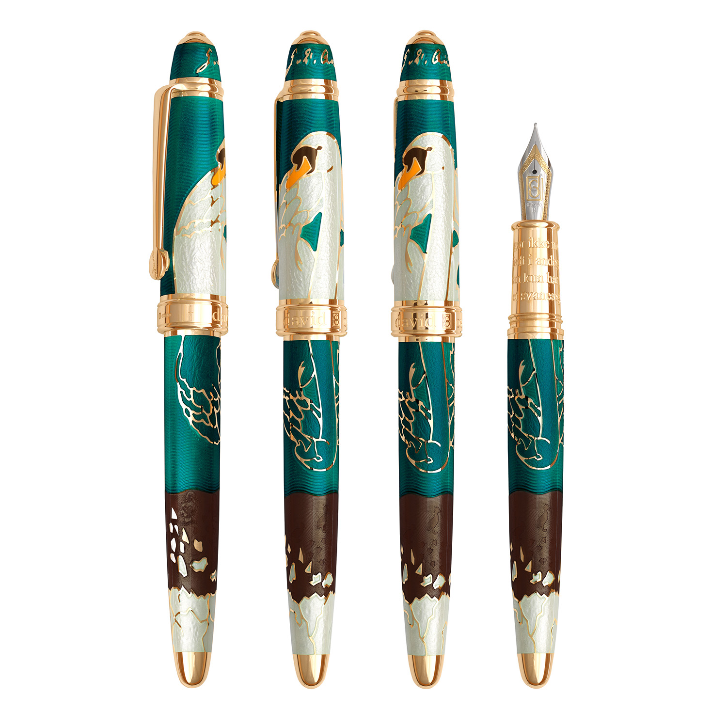 David Oscarson Hans Christian Andersen Teal Coffee White GT Fountain pen