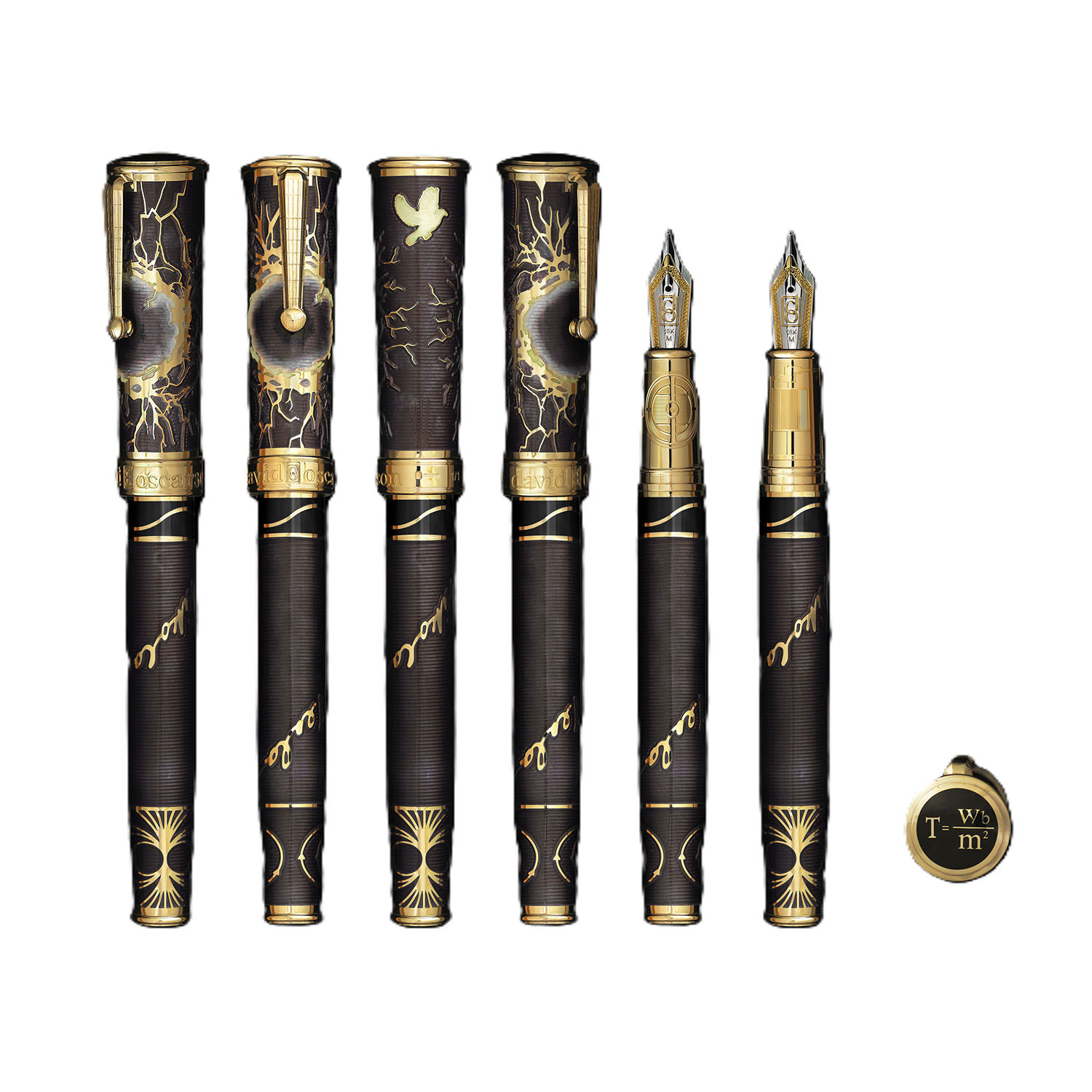 David Oscarson Nikola Tesla Mossy Black-Grey GT Fountain pen