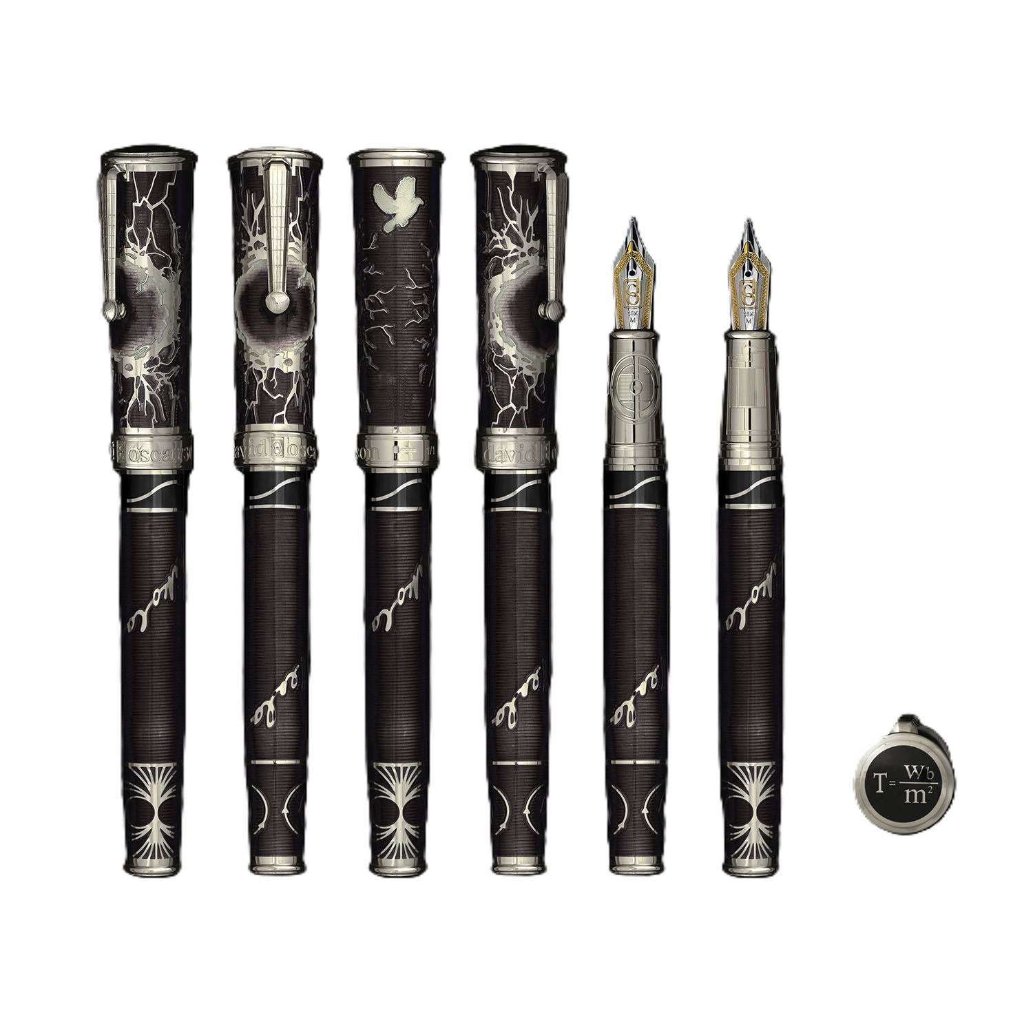 David Oscarson Nikola Tesla Mossy Black-Grey ST Pióro wieczne