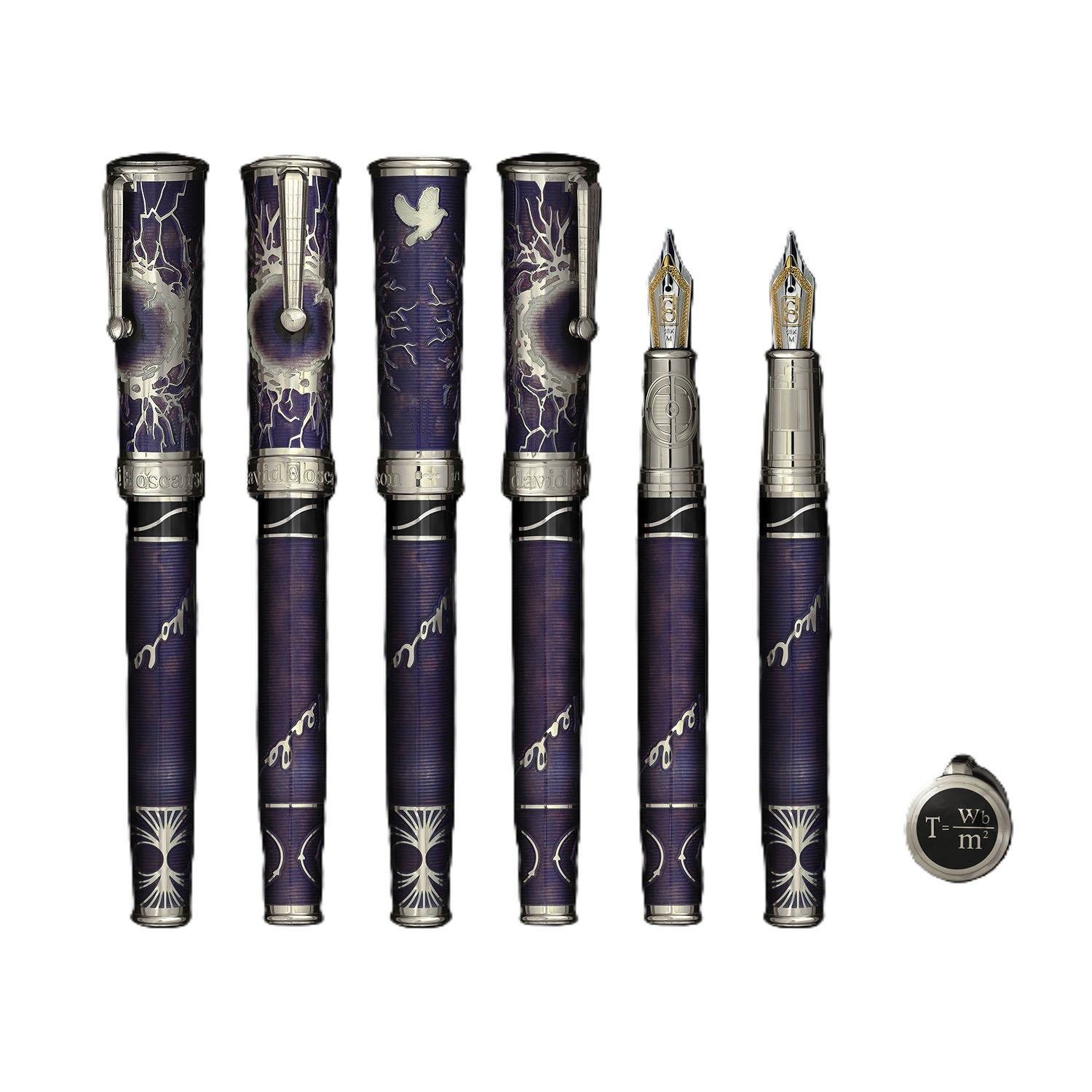 David Oscarson Nikola Tesla Mossy Purple-Lavender ST Pluma estilográfica