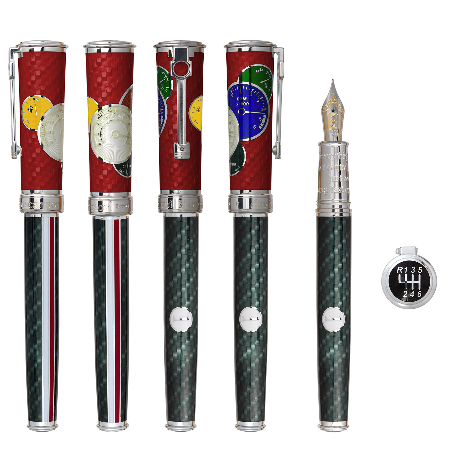 David Oscarson Take it to the Limit Fire Red & Carbon Black Pluma estilográfica