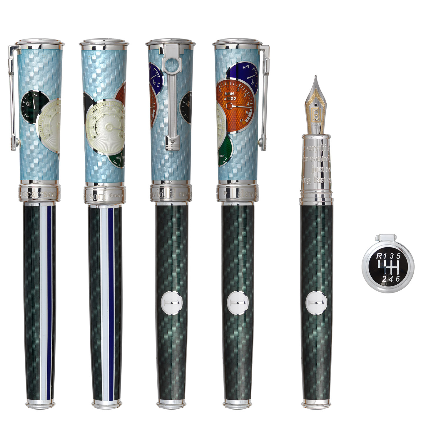 David Oscarson Take it to the Limit Sky Blue & Carbon Black Pluma estilográfica