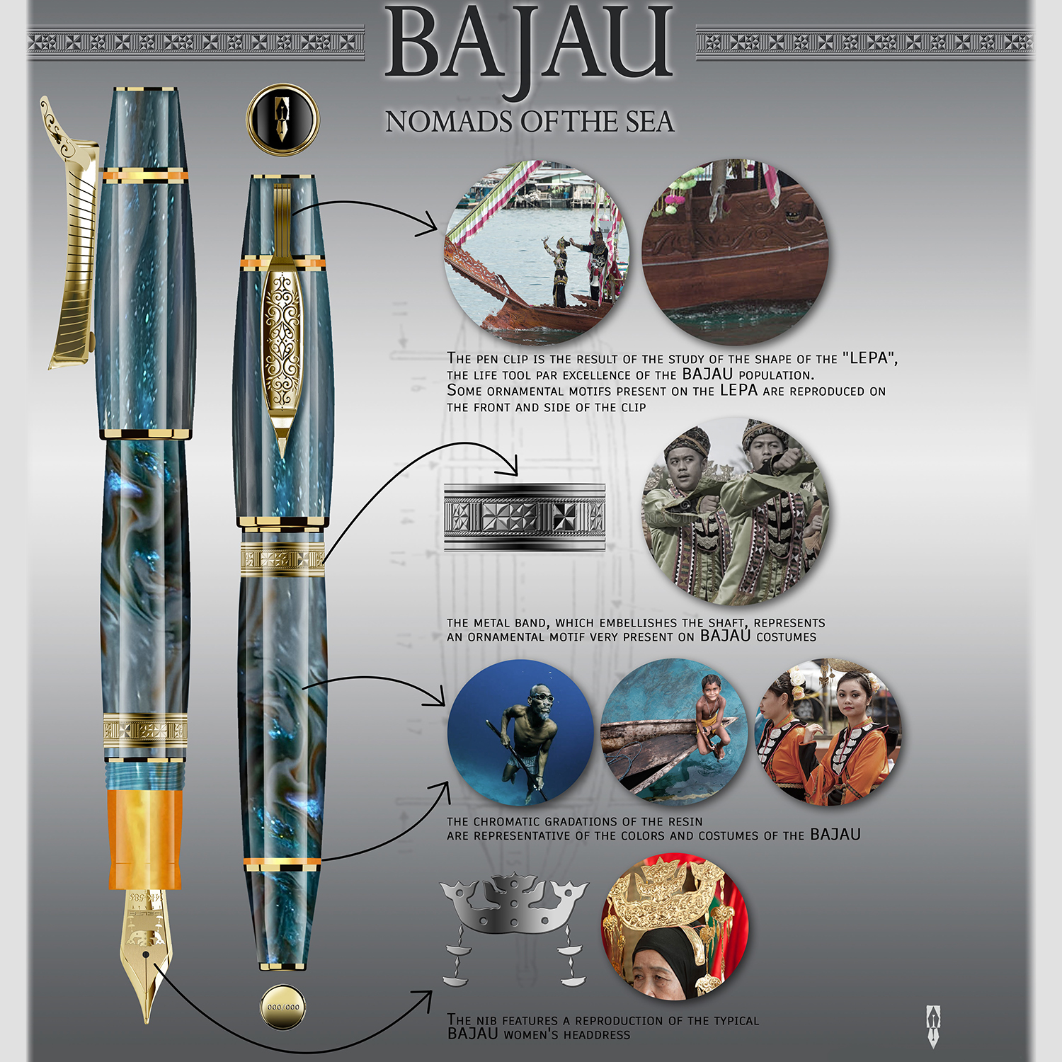 Delta Indigenous People Bajau LE GT Caneta de tinta permanente