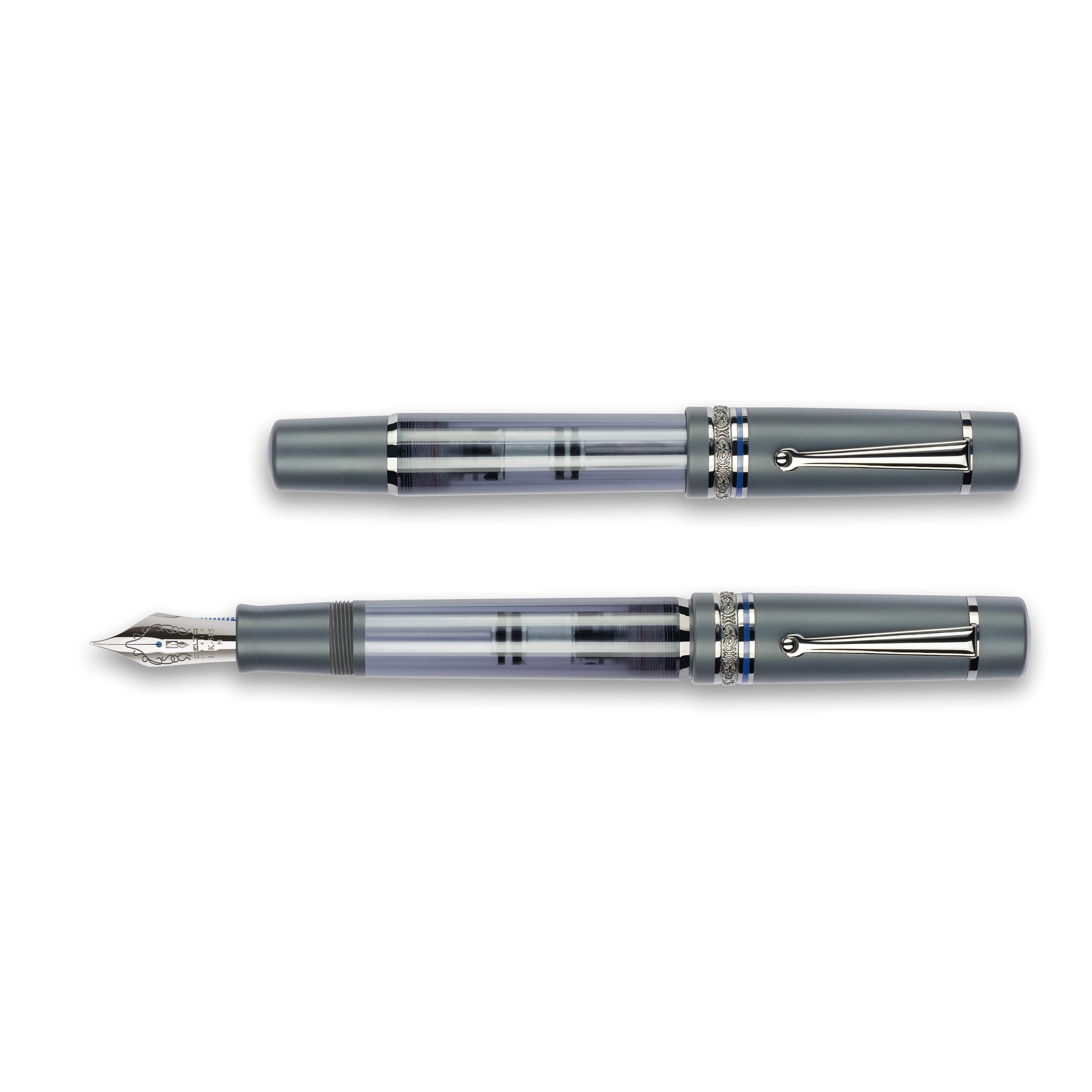 Delta Mid-Size-Plus Prestige Matte Grey ST Pluma Estilográfica