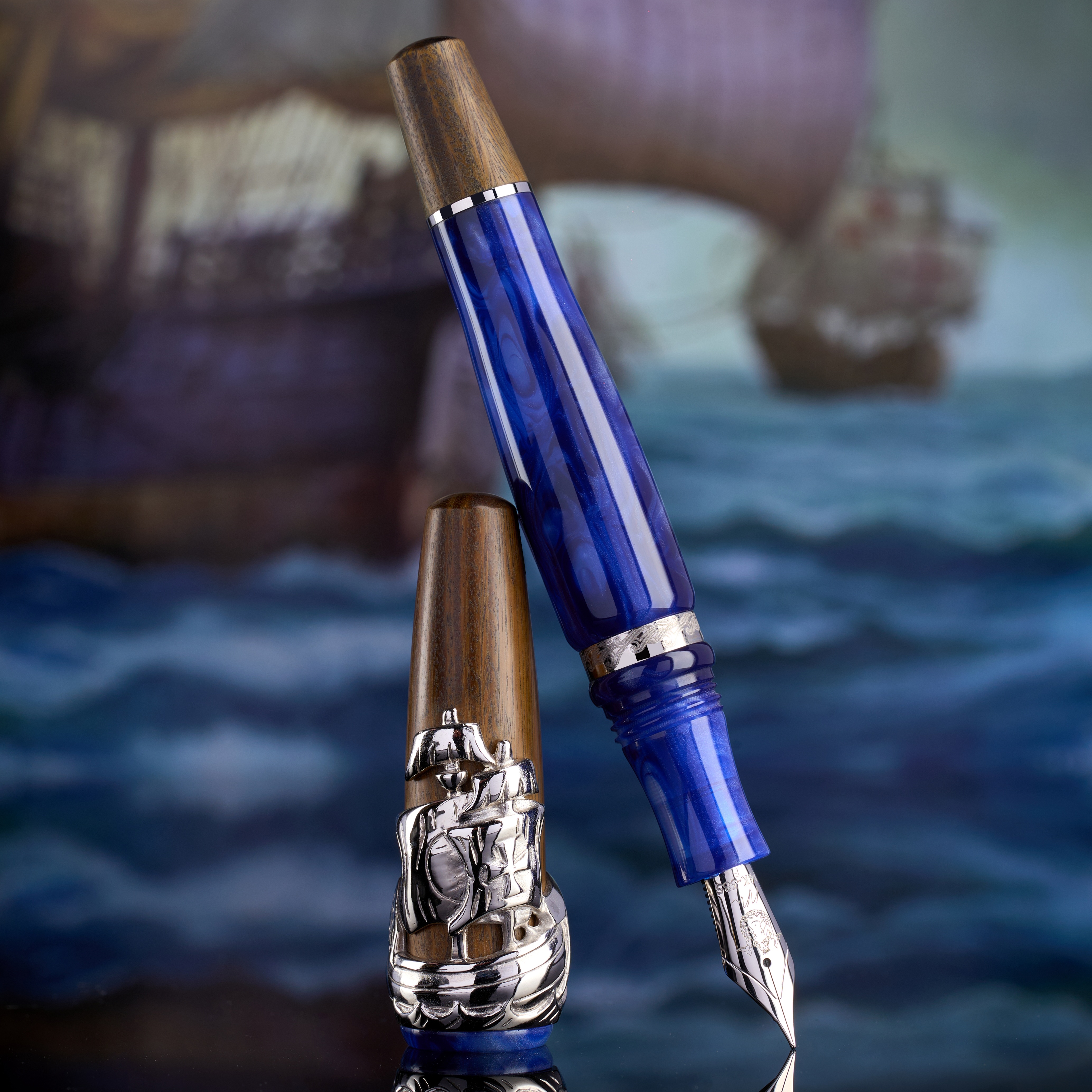 Nino Marino Signature Columbus Silver Fountain pen