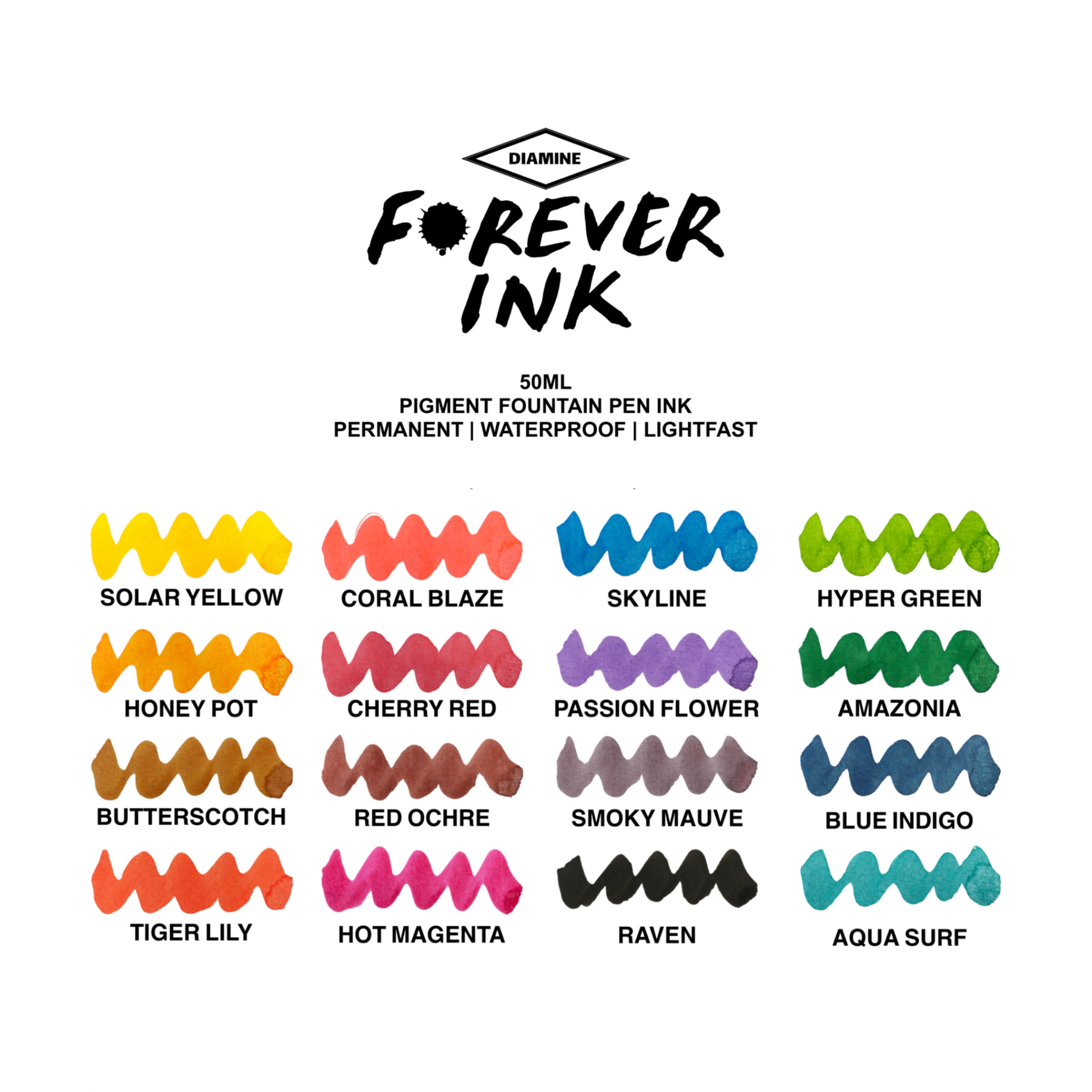 Diamine Forever Ink Hyper Green 50ml Bläckflaska