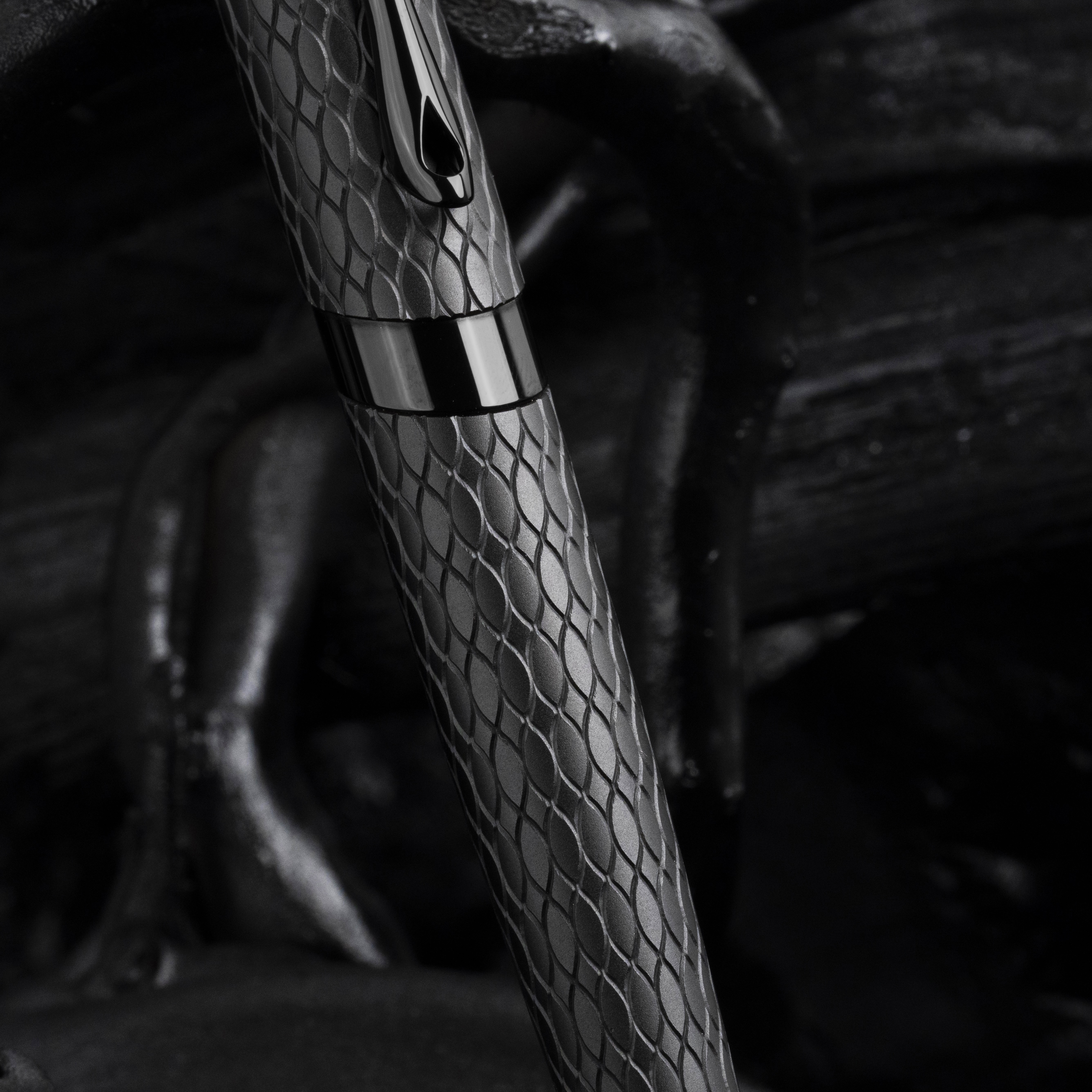 Diplomat Cobra Matte Black Guilloche Fountain pen