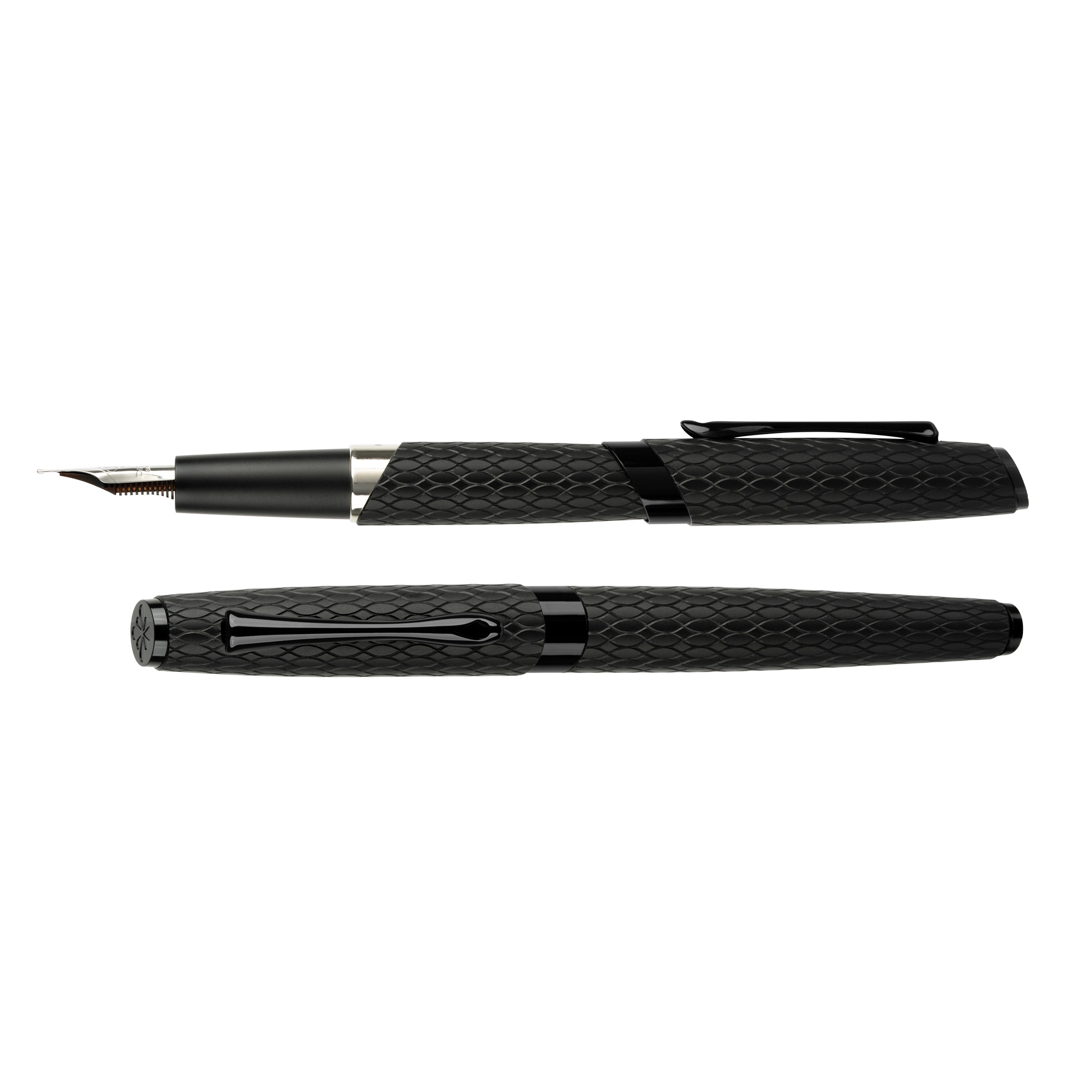 Diplomat Cobra Matte Black Guilloche Fountain pen