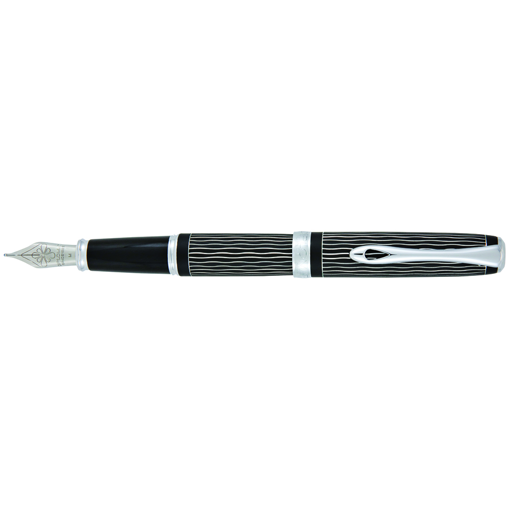 Diplomat Excellence A Lapis Black Waves Guilloche Fountain pen