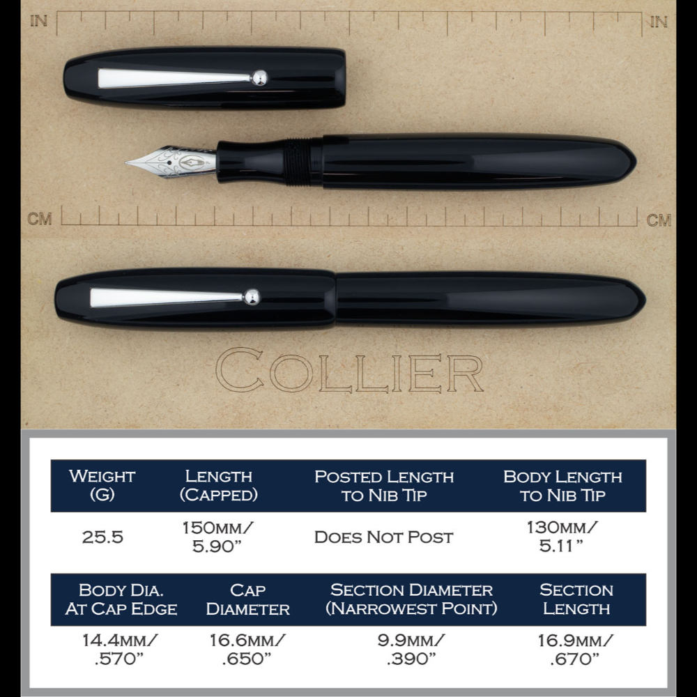Edison Collier Antique Marble GT Fountain Pen