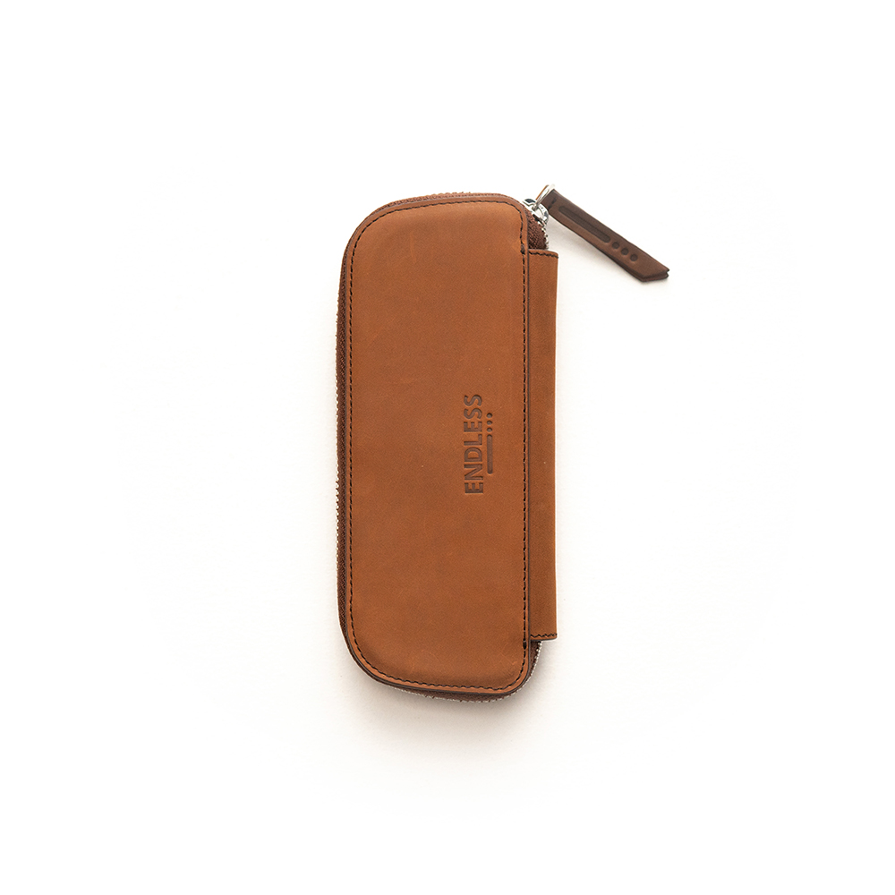 Endless Companion Brown Adjustable Pen Pouch (Double)