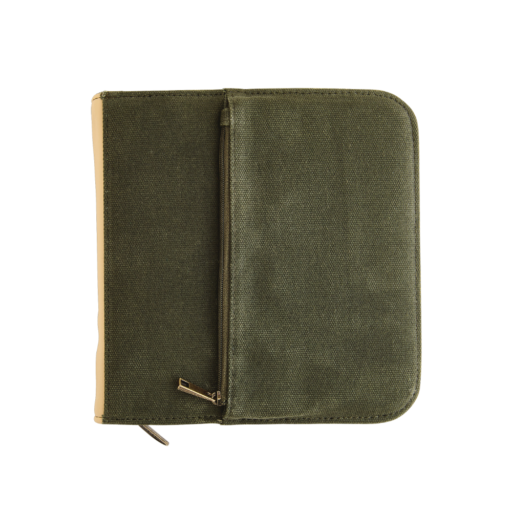 Esterbrook 20 Slot Canvas Zipper Pen Case Army Green