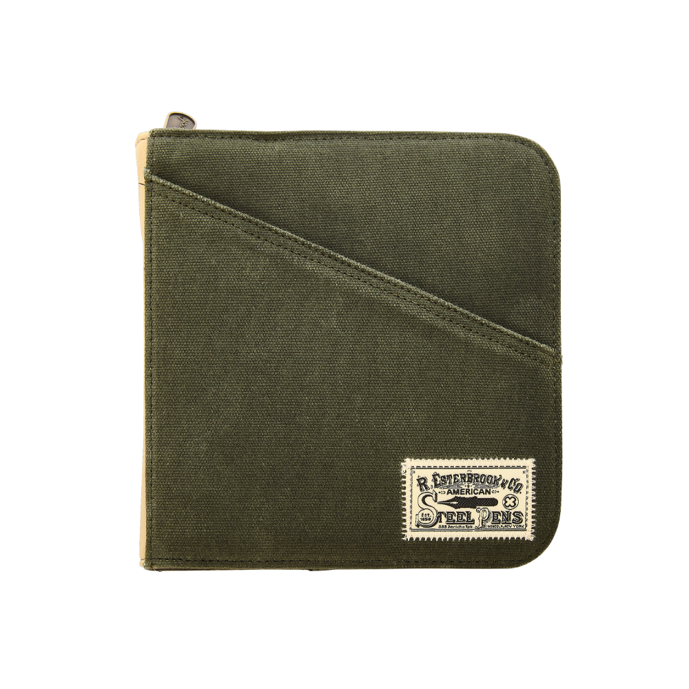 Esterbrook 20 Slot Canvas Zipper Pen Case Army Green