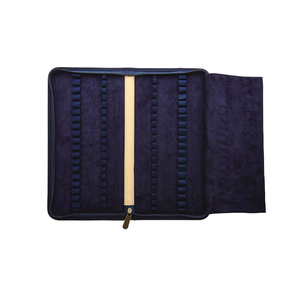 Esterbrook 40 Slot Canvas Zipper Pen Case Navy Blue