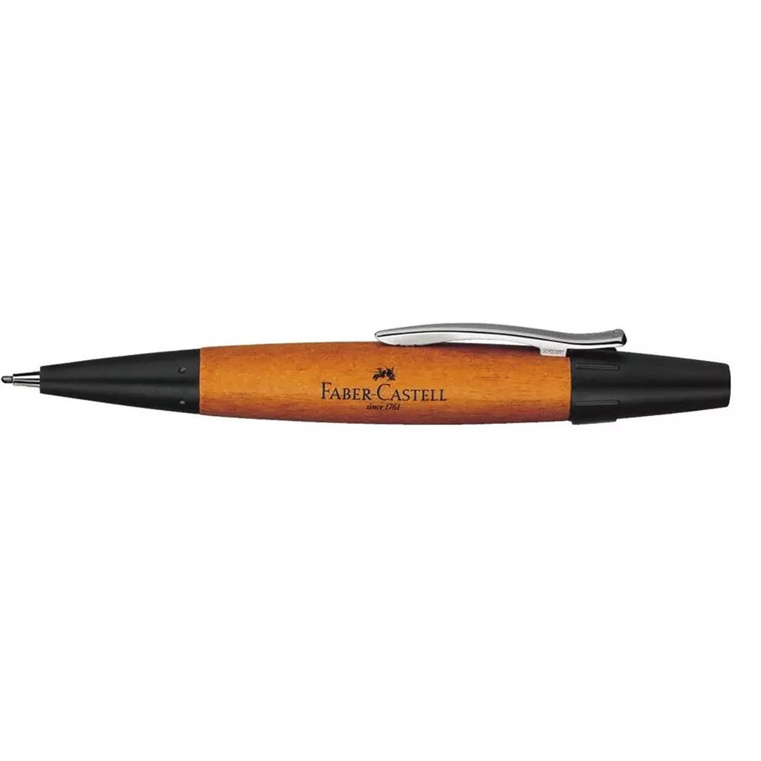 Faber-Castell E-Motion Wood Brown Black Trim Lapiseira 1.4mm