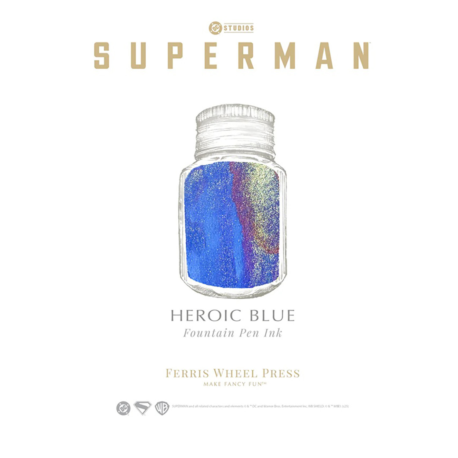 Ferris Wheel Press Superman Heroic Blue 28 ml Ink Bottle