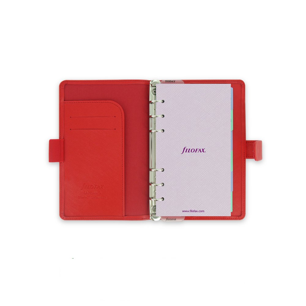 Filofax Saffiano Poppy Red Compact Organizer