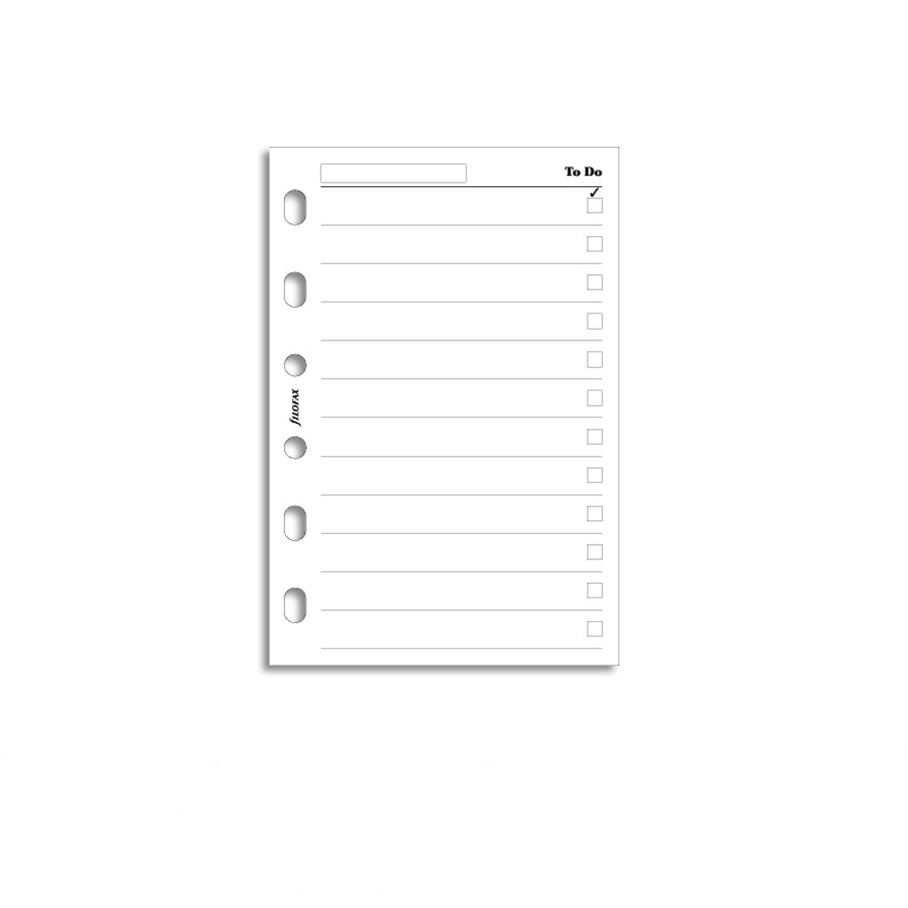Pocket - Filofax Refill Pocket White To Do List