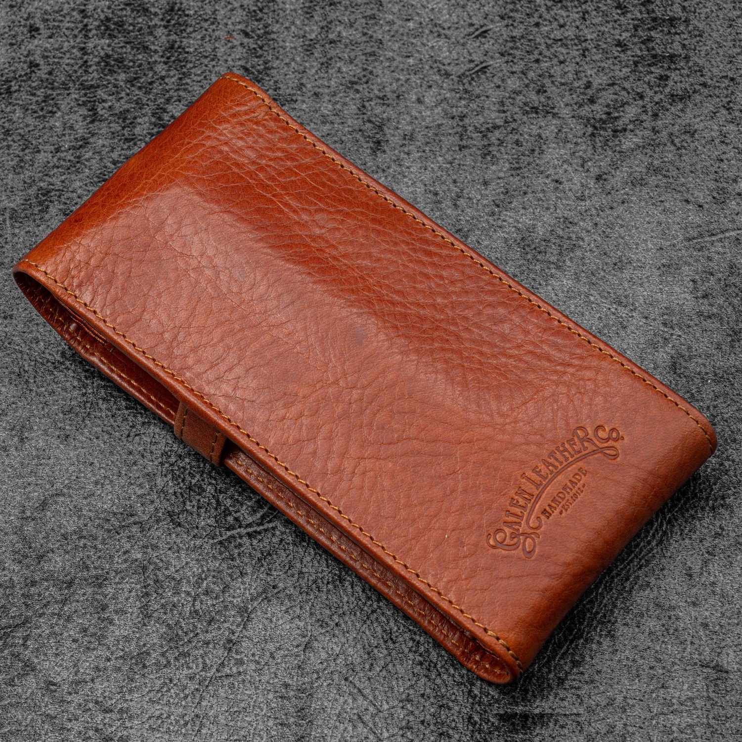 Galen Leather Legacy Deep Cognac TwinFlip Pen Pouch (Triple)