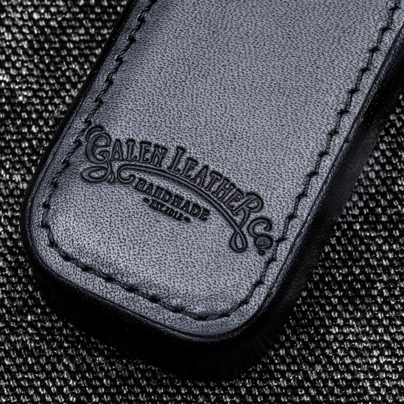 Galen Leather Magnum Opus Zippered Single Black Oversized Hard Pen Case