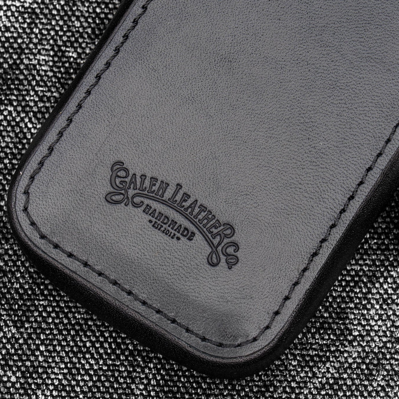 Galen Leather Magnum Opus Zippered 2 Slots Black Hard Pen Case