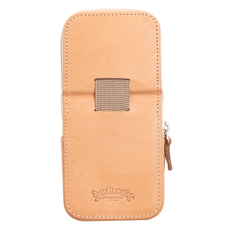 Galen Leather Magnum Opus Zippered 3 Slots Undyed Hard Pen Case