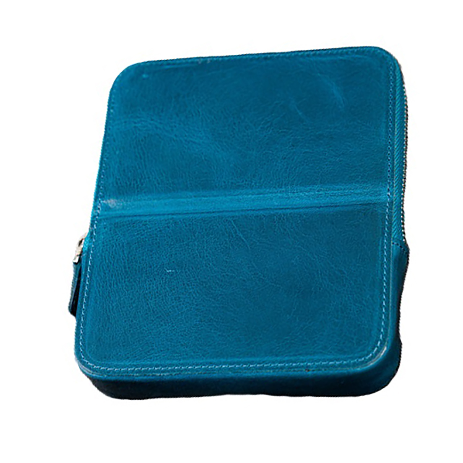 Galen Leather Magnum Opus 6 Slots Crazy Horse Ocean Blue Hard Pen Case