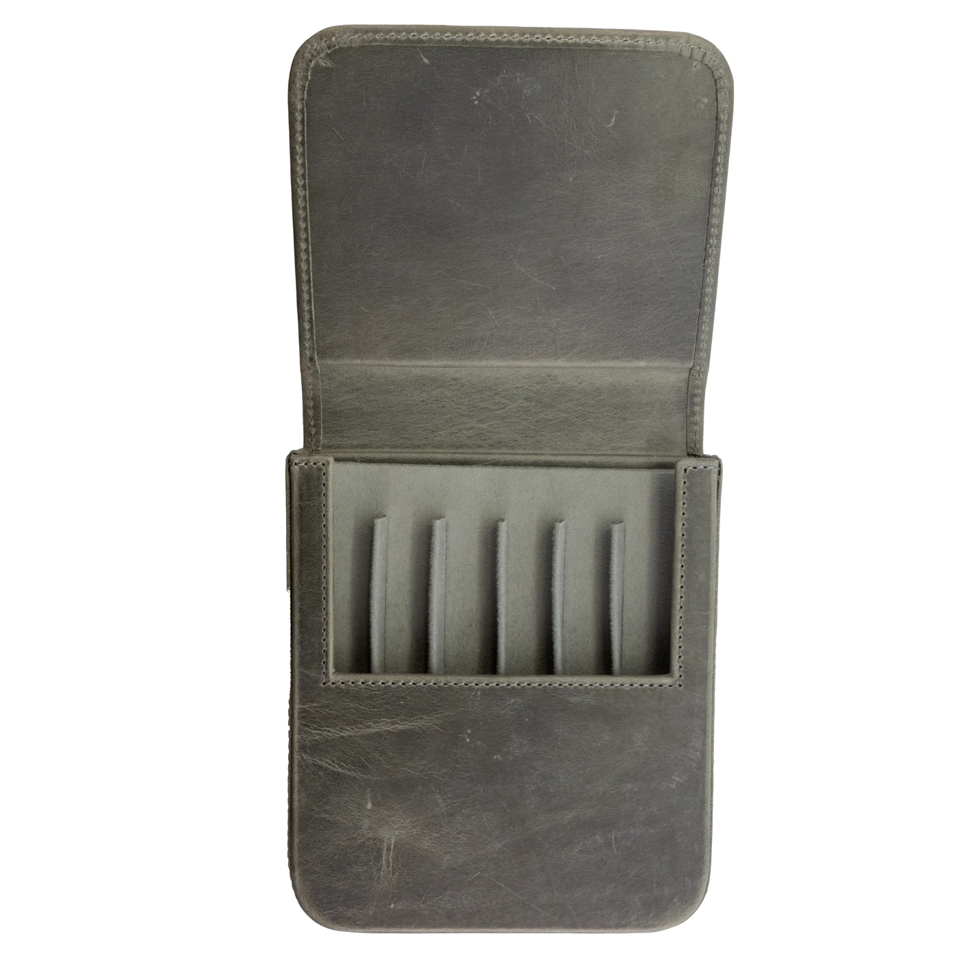 Galen Leather Magnum Opus 6 Slots Crazy Horse Smoky Hard Pen Case
