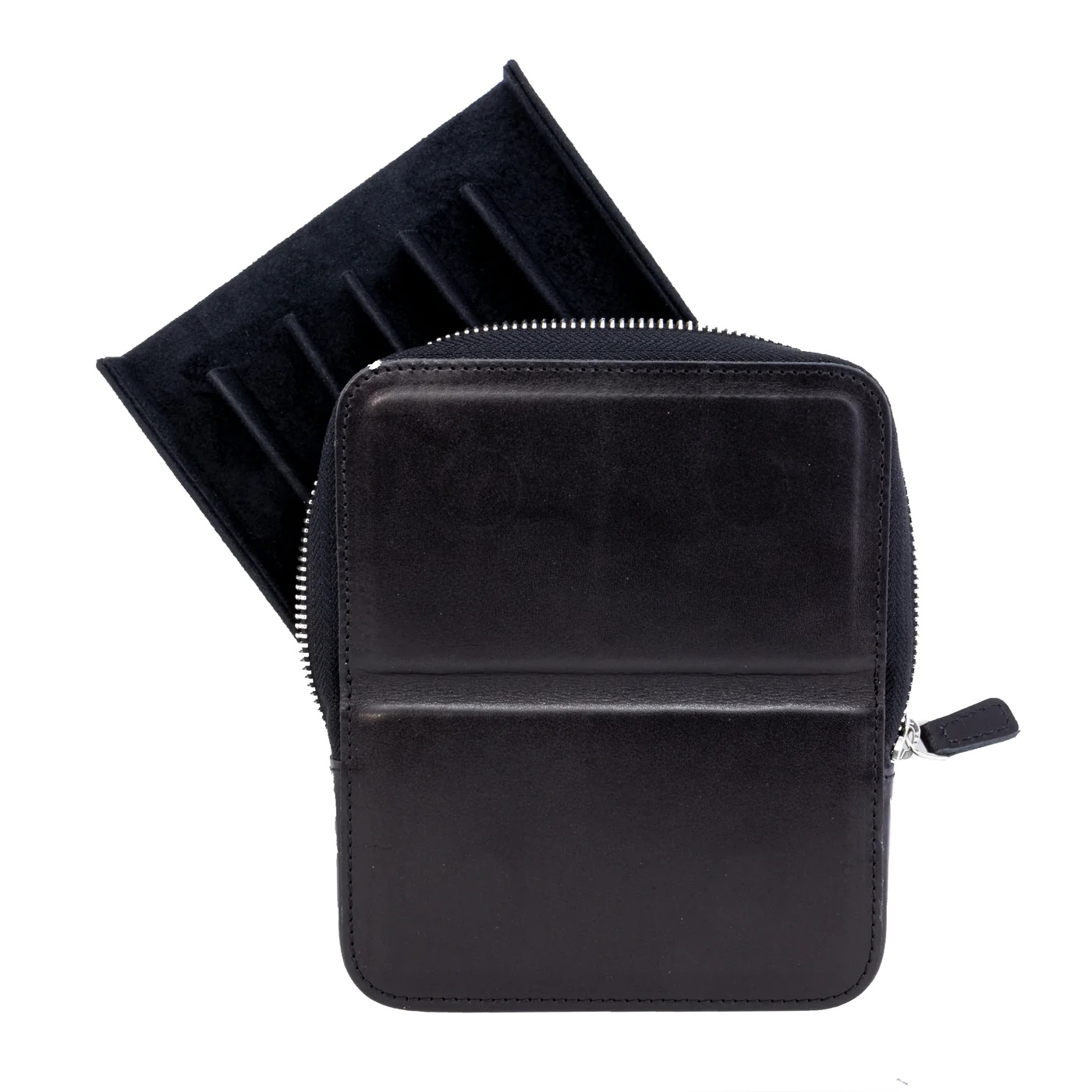 Galen Leather Magnum Opus Zippered 6 Slots Black Hard Pen Case