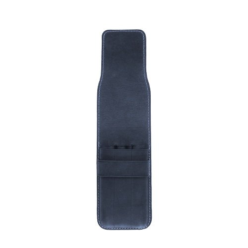Galen Leather Crazy Horse Navy Blue Flap Pen Pouch (Triple)