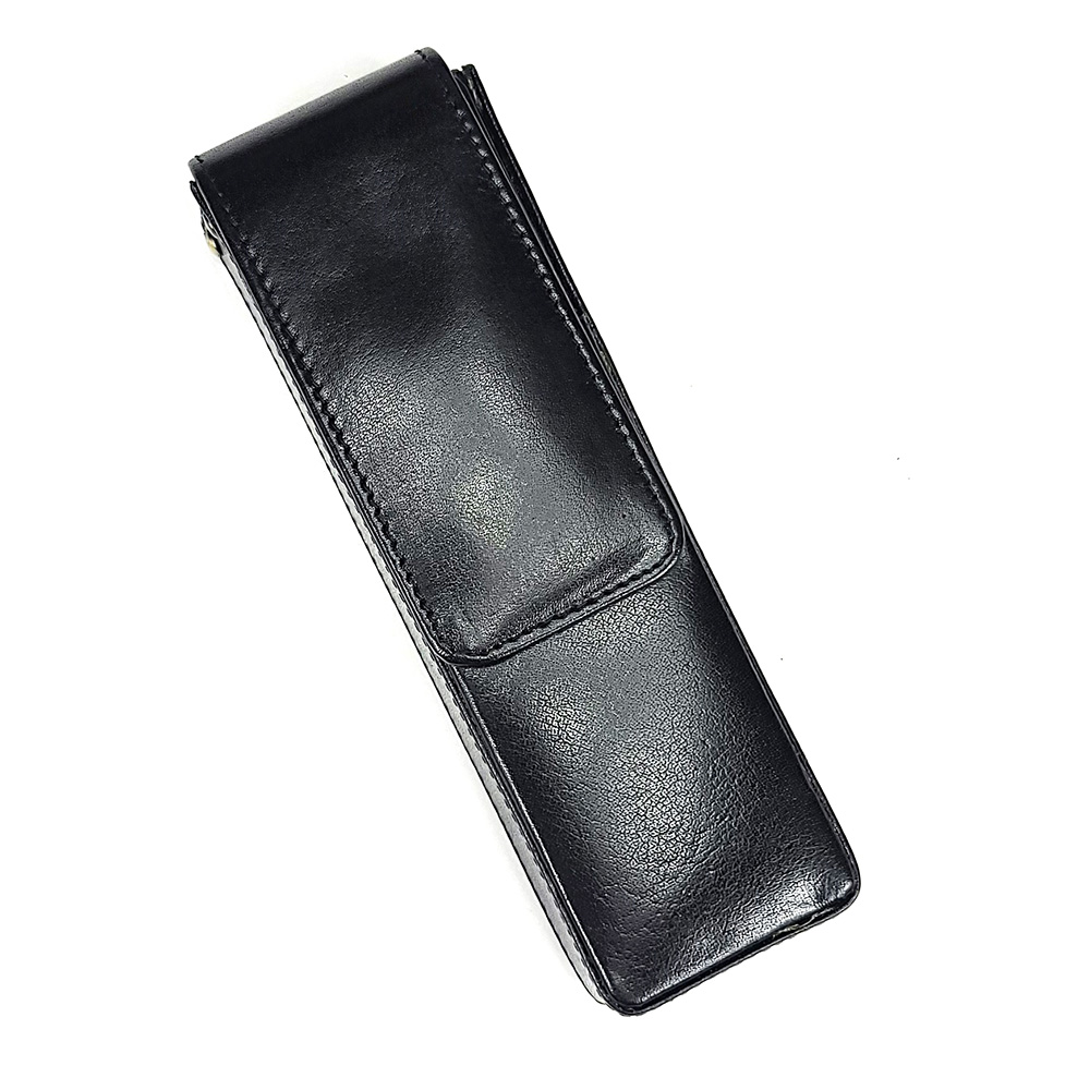 Girologio Black Magnetic Leather Pen Case (Double)