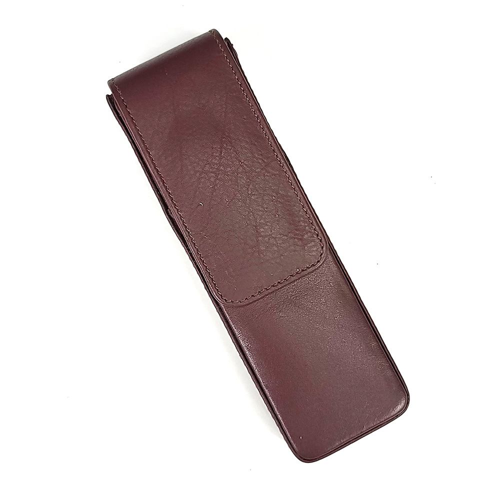 Girologio Antique Brown Magnetic Leather Pen Case (Double)