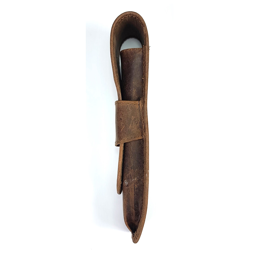 Girologio Bomber Brown Leather Pen Case (Double)