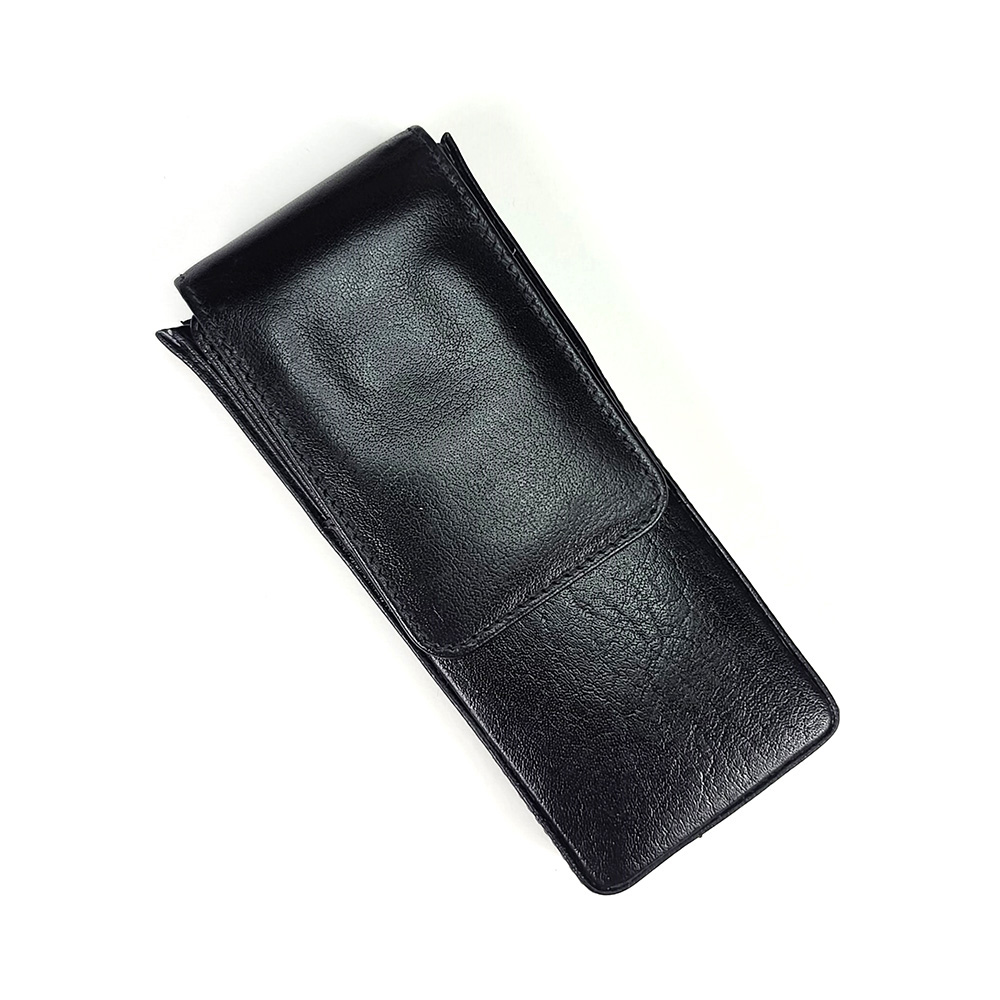 Girologio Black Magnetic Leather Pen Case (3 pens)