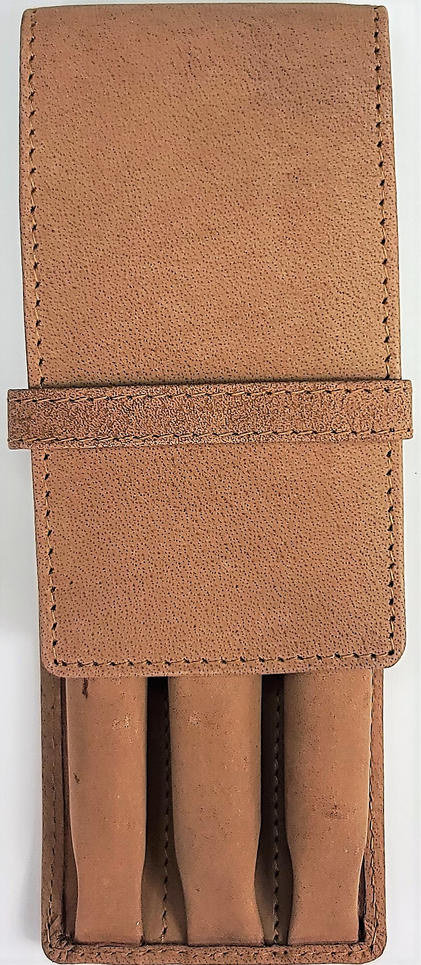 Girologio Saddle Tan Leather Pen Case (3 pens)