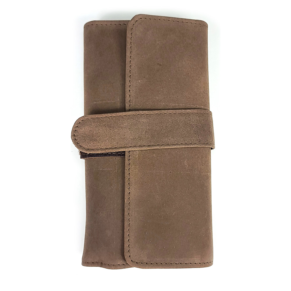 Girologio Saddle Tan Leather Pen Wrap (6 pens)