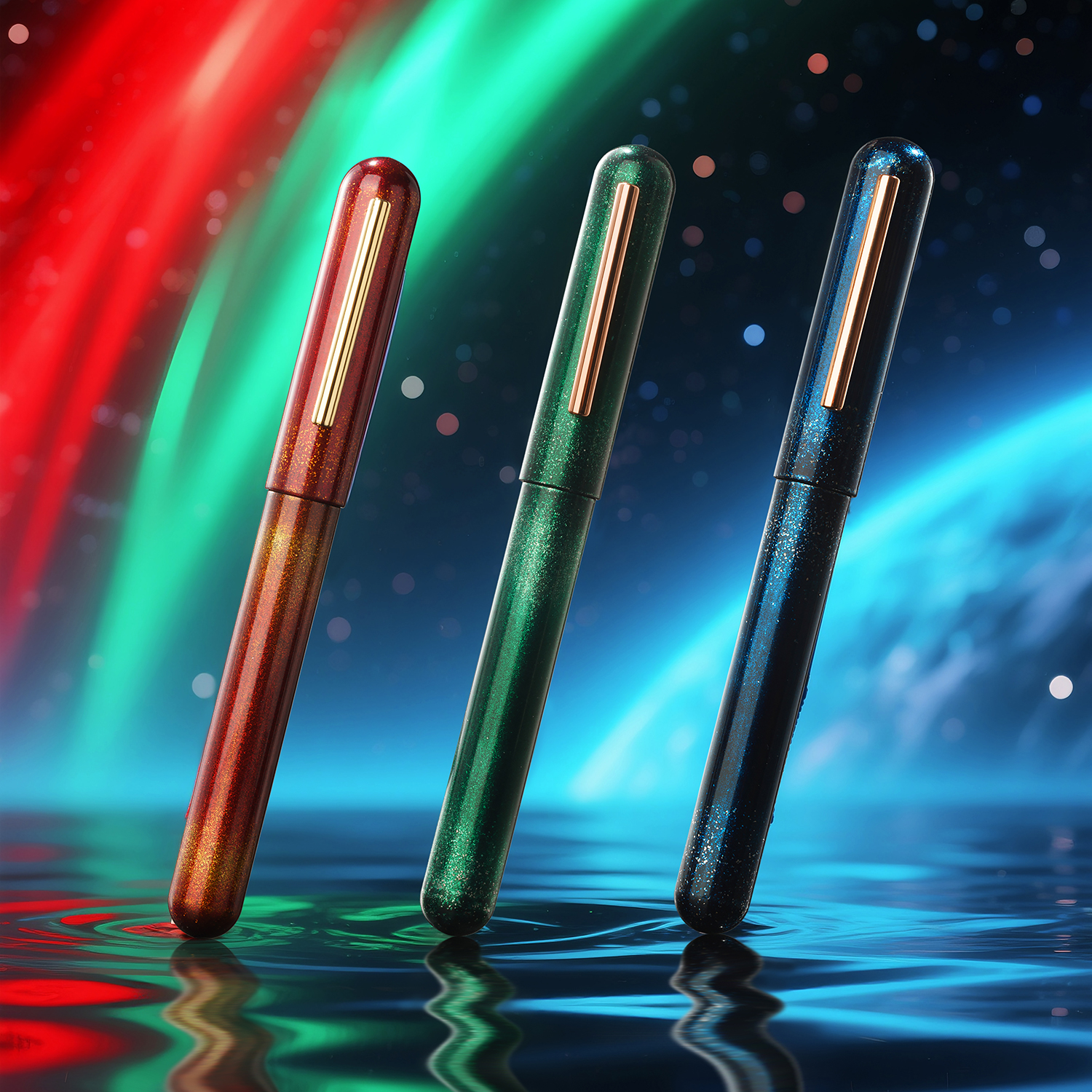 Ikkaku by Nahvalur Urushi Moon Trilogy Green Moon SE Fountain pen