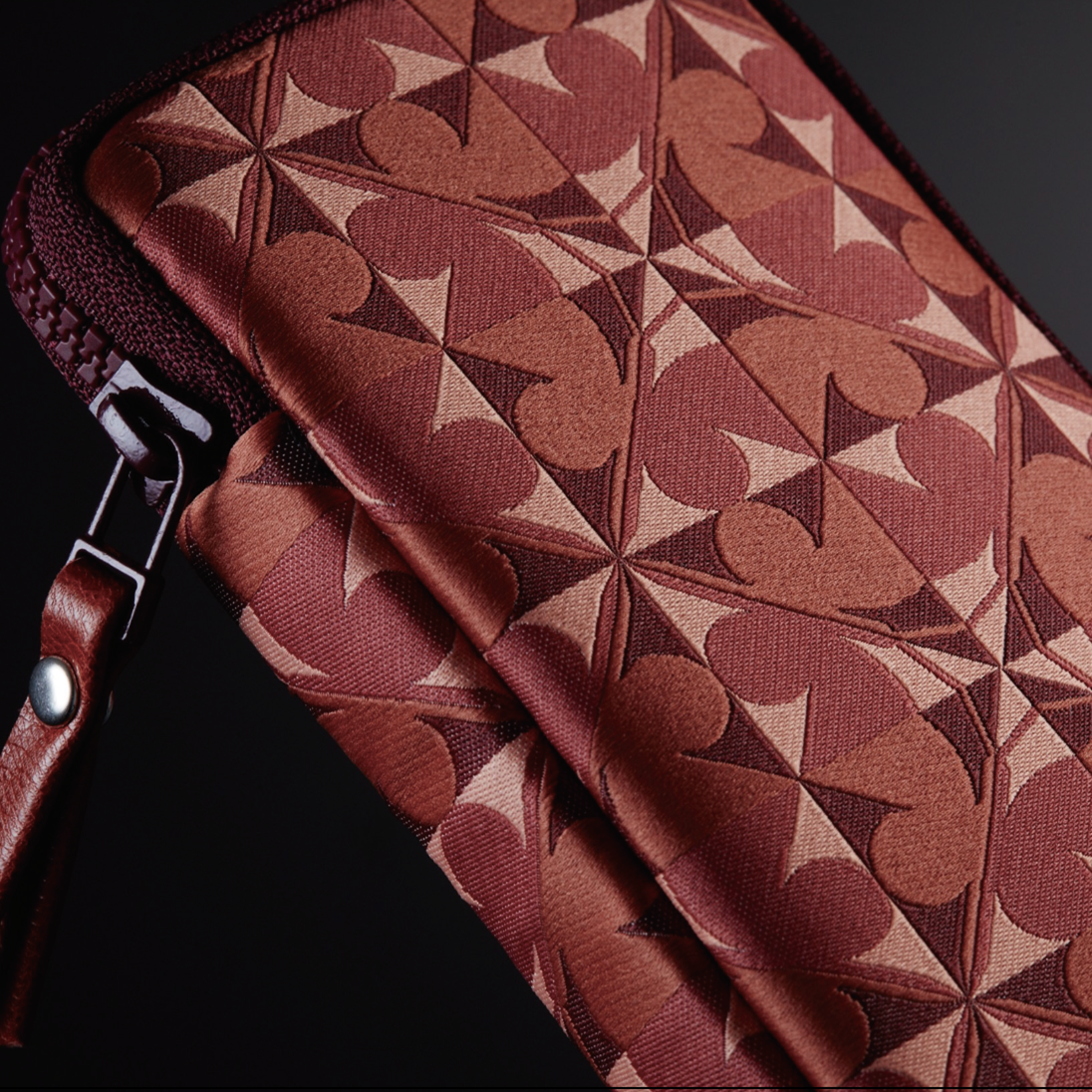 Kyoku Haku Archeology Red Zippered Pen Pouch (Triple)