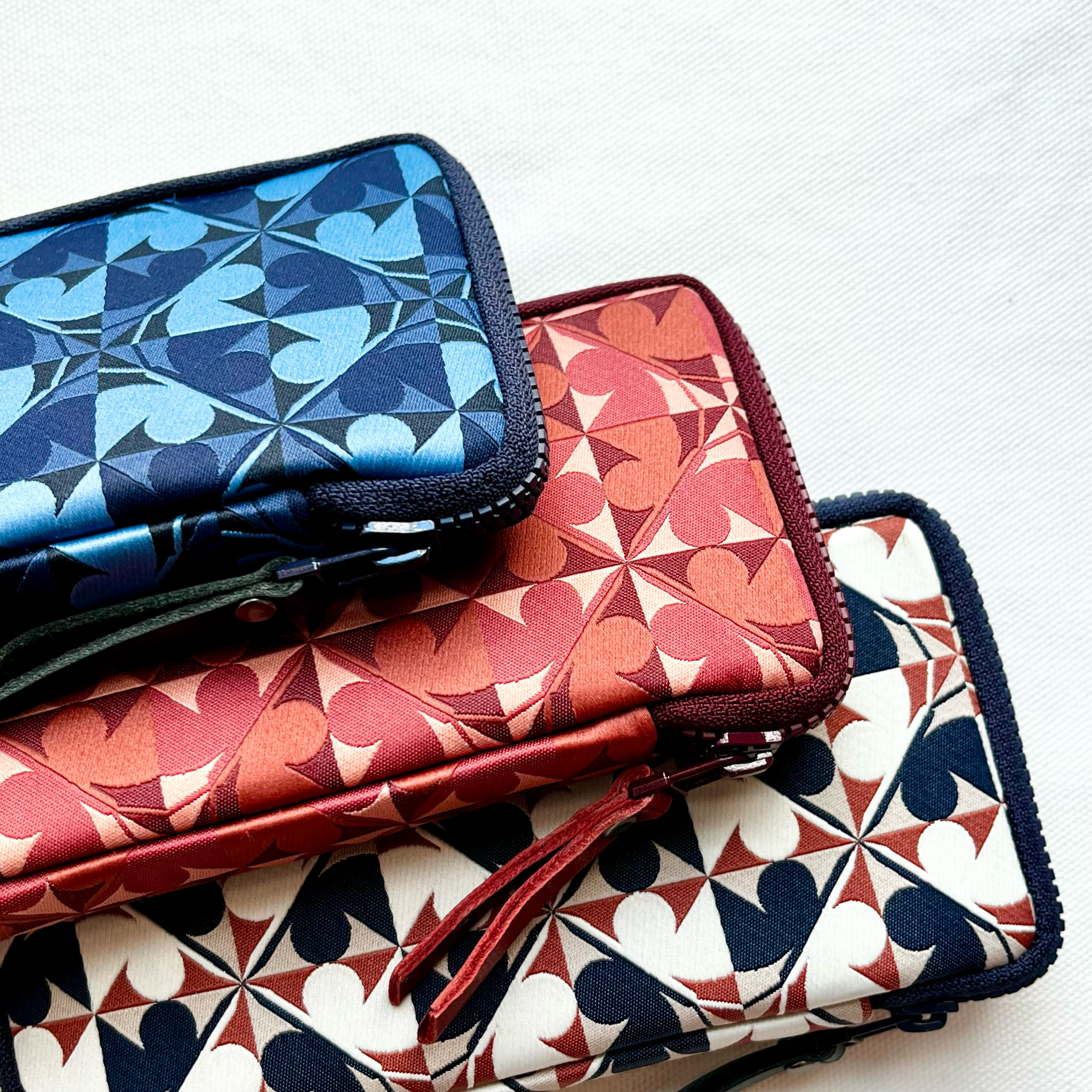 Kyoku Haku Archeology Red Zippered Pen Pouch (Triple)