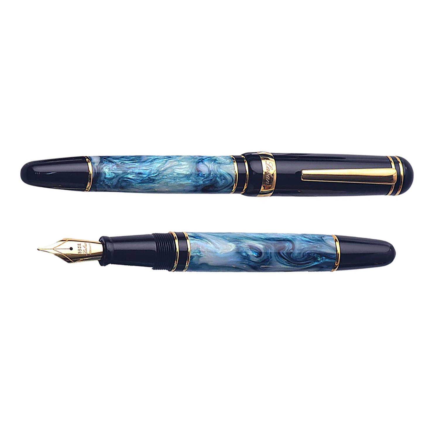 Laban 325 x Brooks Teal Abalone Black GT Fountain pen