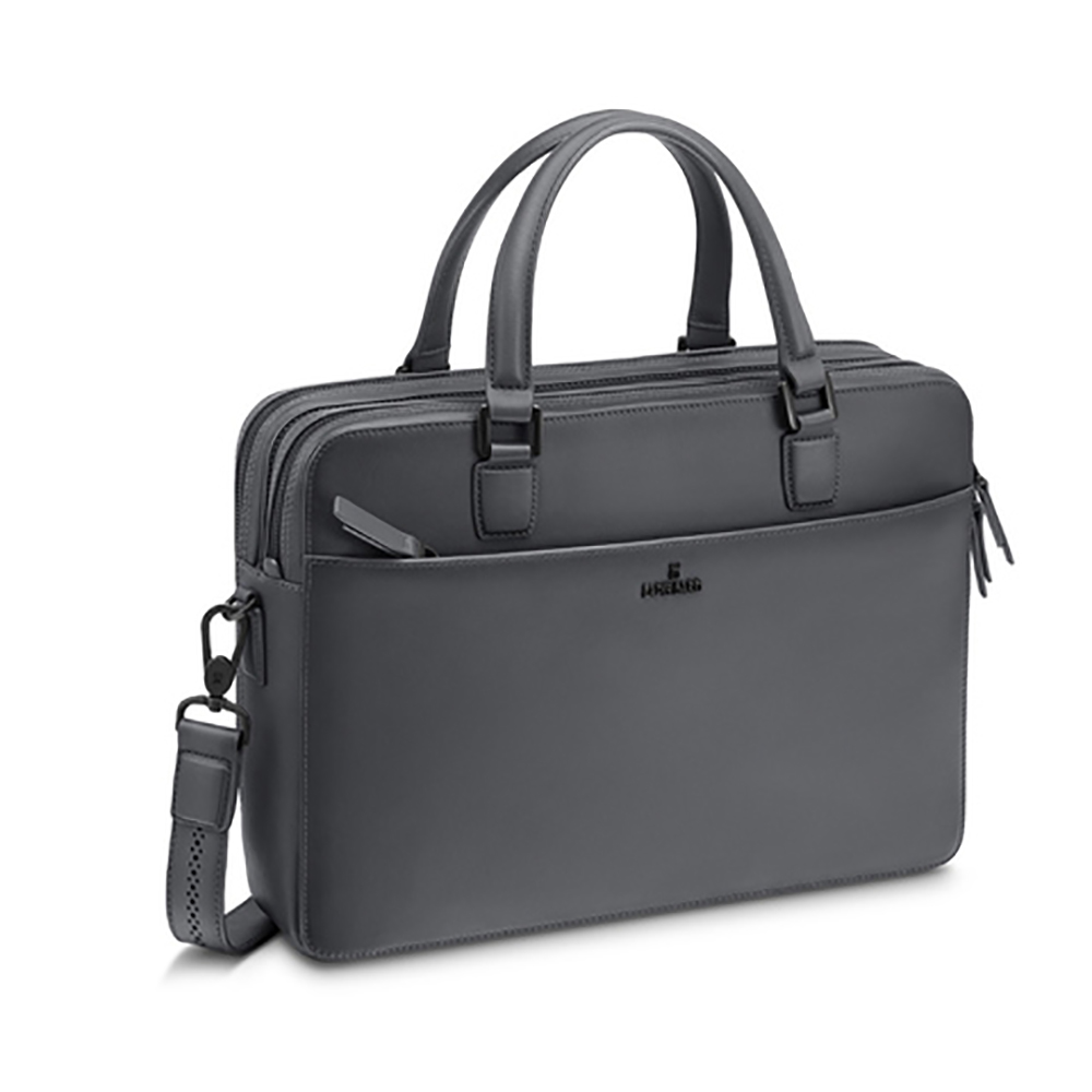 Lapis Bard Chester Leather Graphite Briefcase