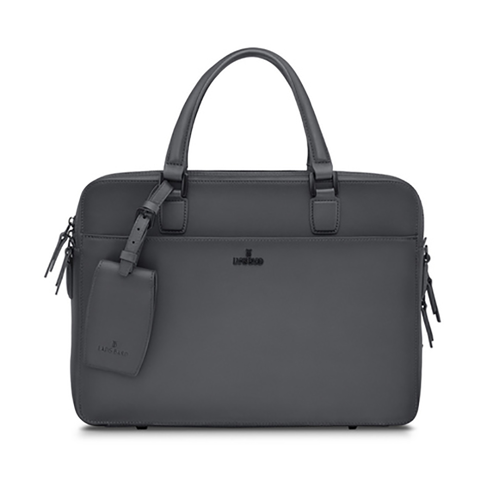 Lapis Bard Chester Leather Graphite Briefcase